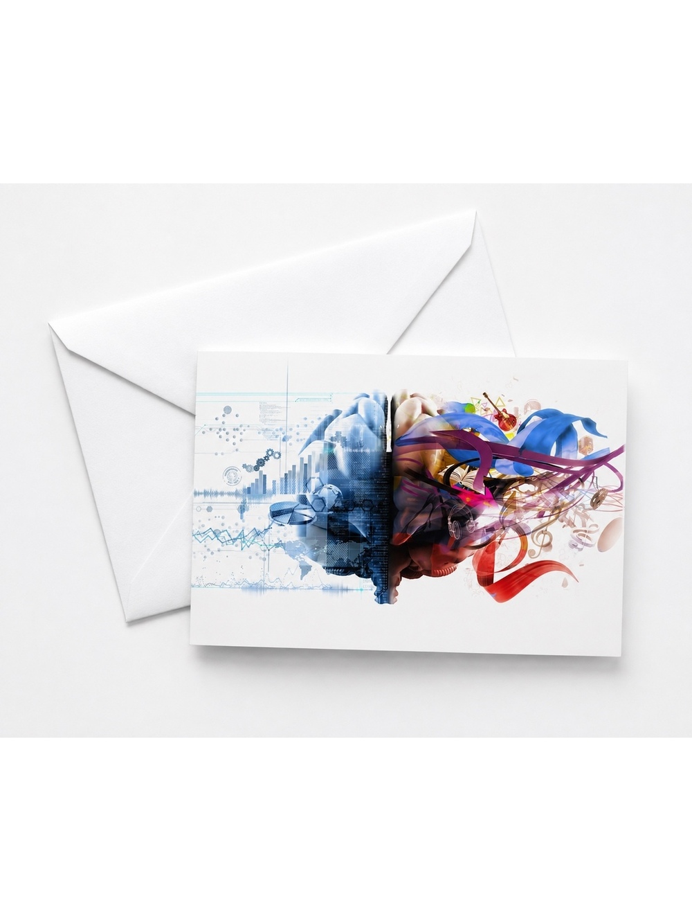 Sable & Red Left Brain Right Brain 5x7 Art Greeting Card